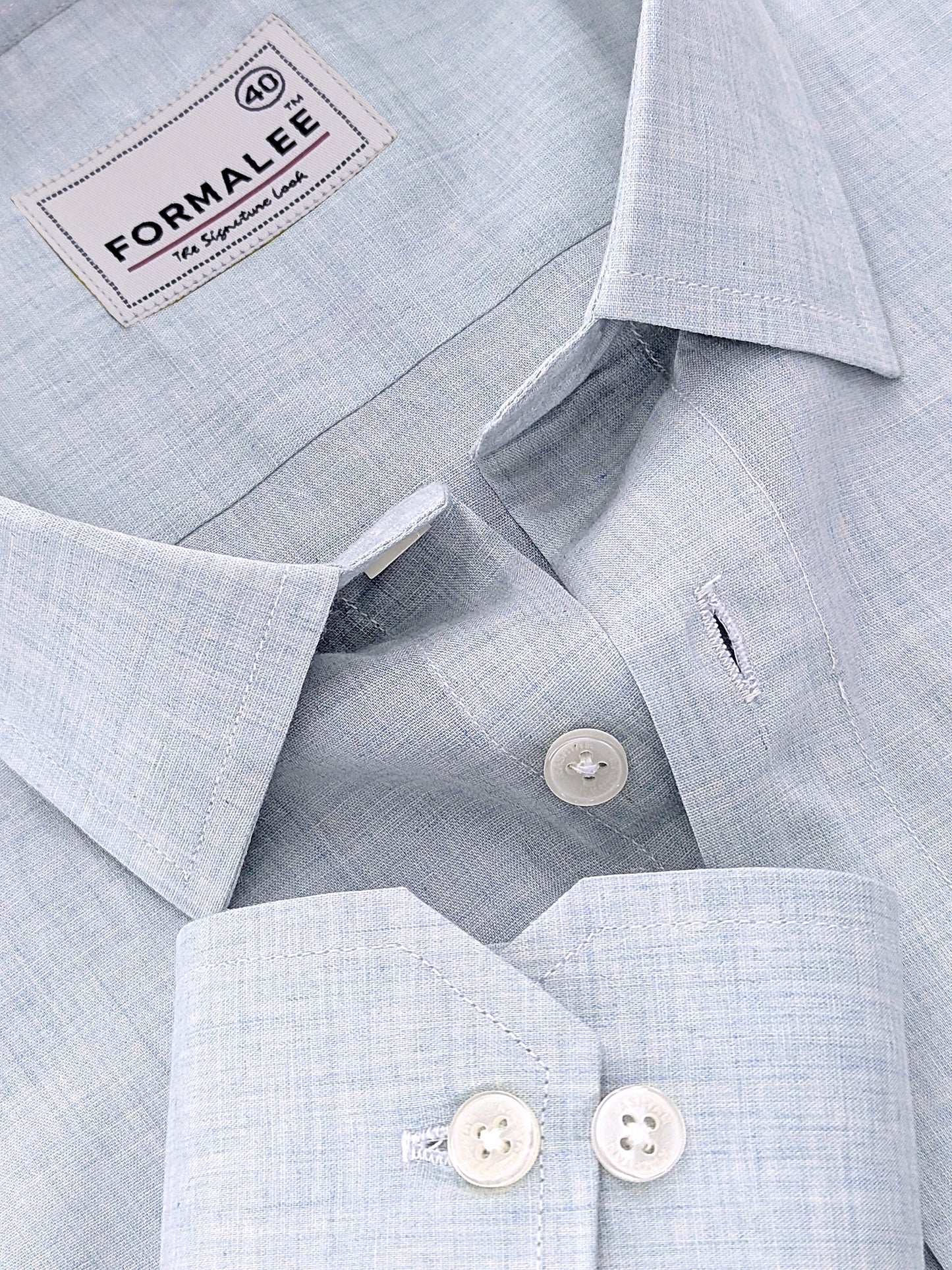 Finest Cotton Urbino Bluish Cyan Designer Formal Shirt
