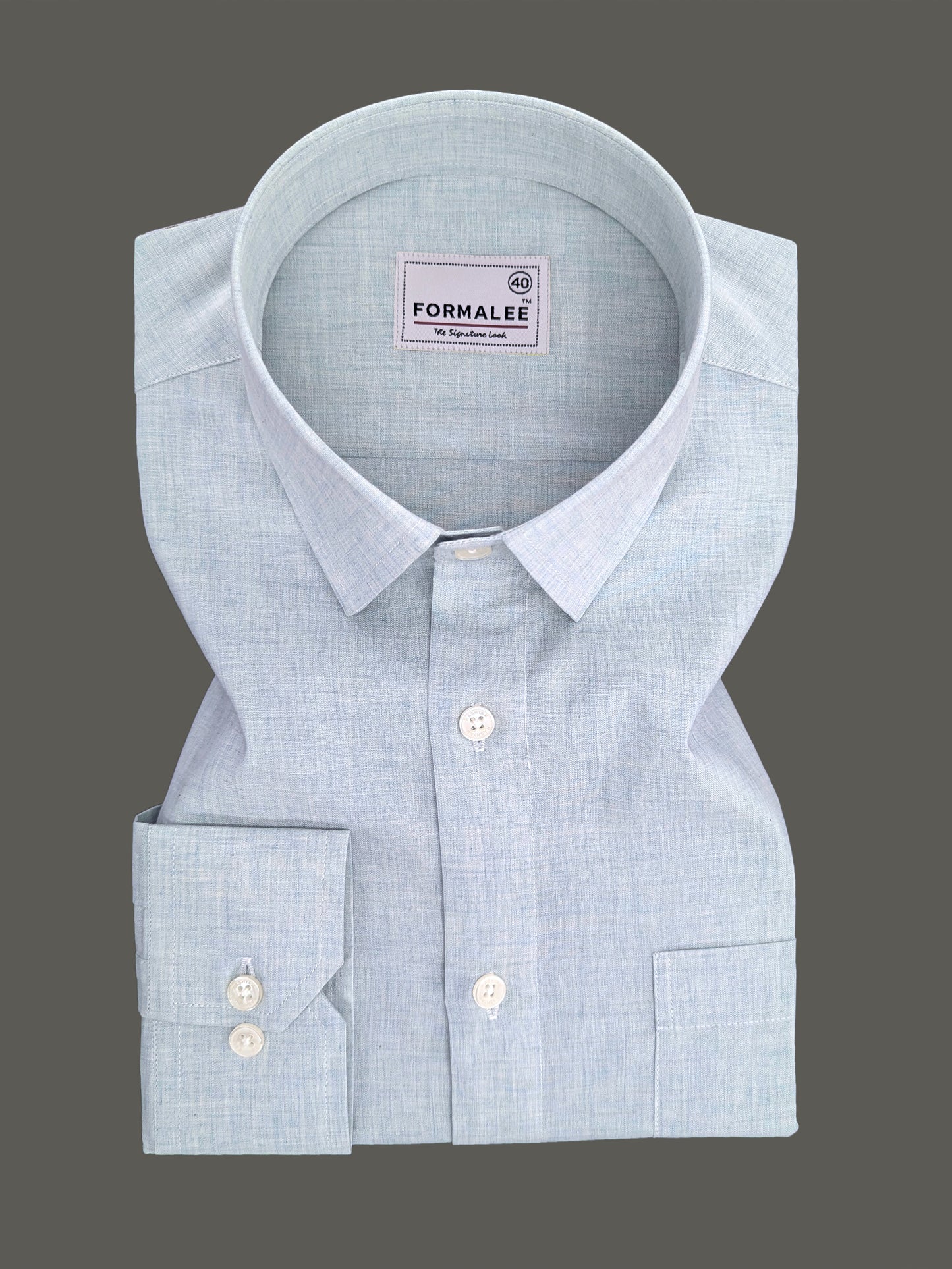 Finest Cotton Urbino Bluish Cyan Designer Formal Shirt