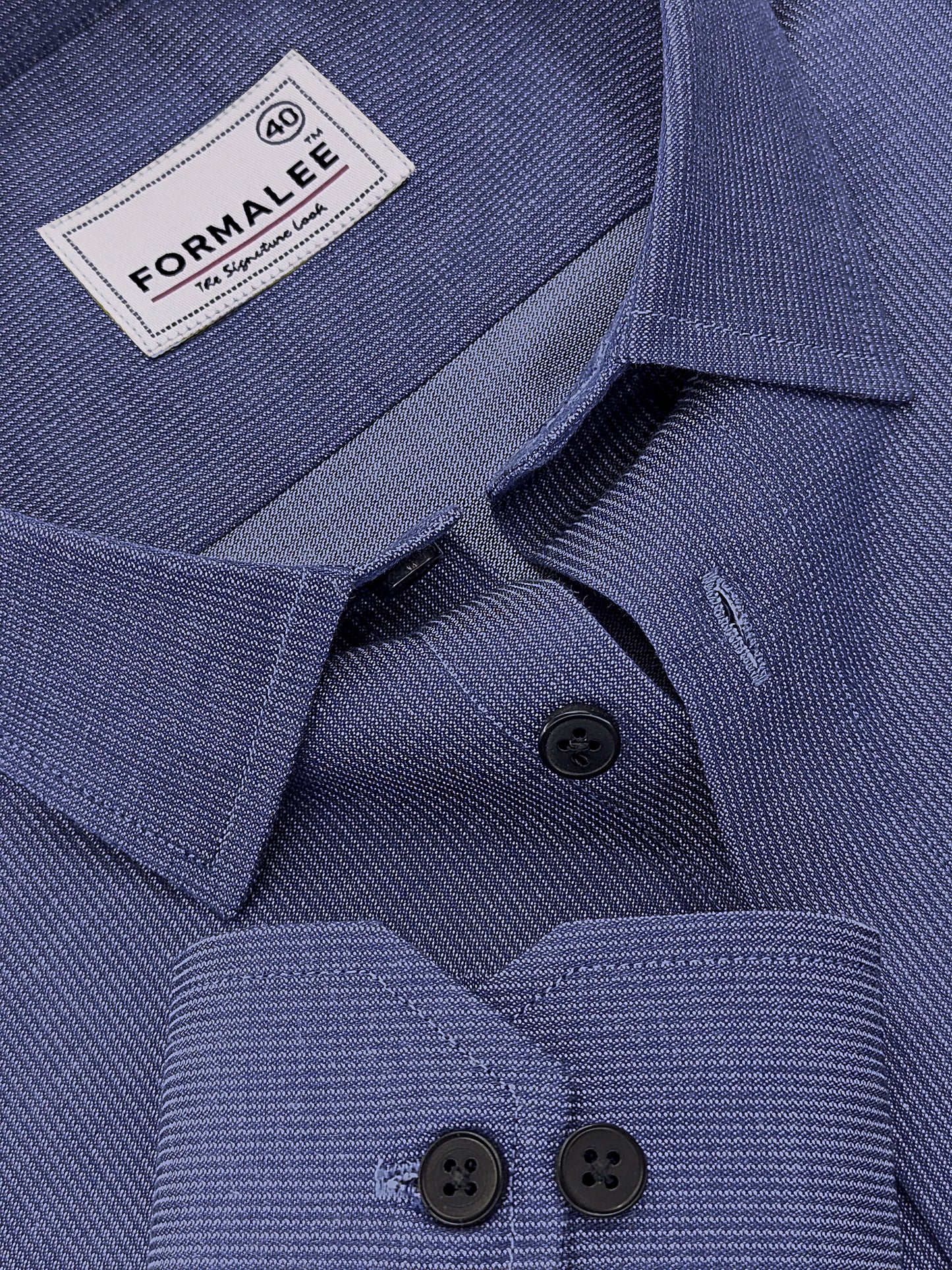 Premium Cotton Atelier Chambray Blue Formal Shirt