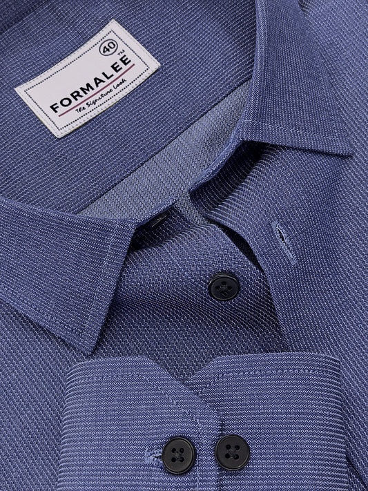 Premium Cotton Atelier Chambray Blue Formal Shirt
