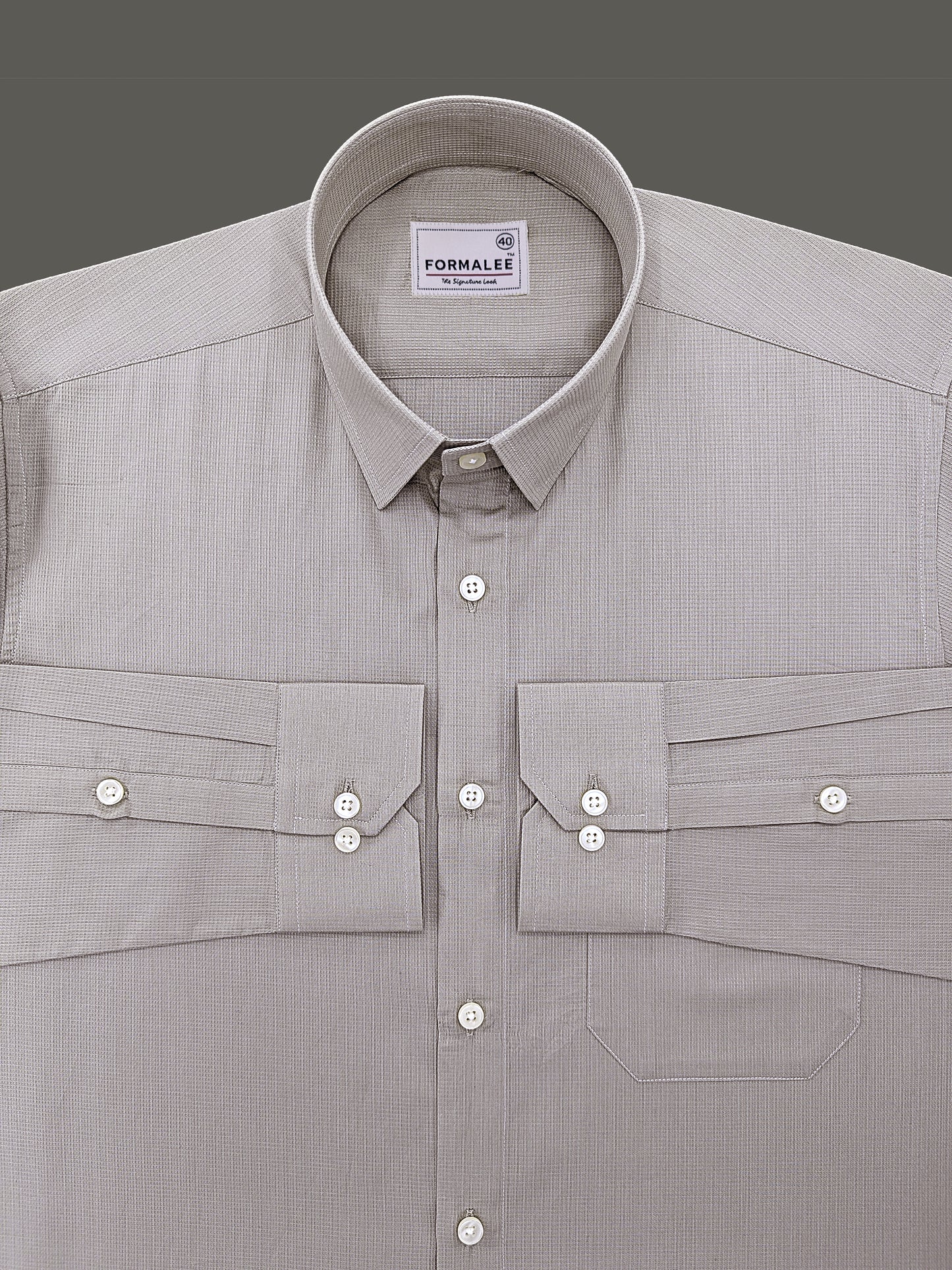 Premium Cotton Atelier Light Beige Formal Shirt