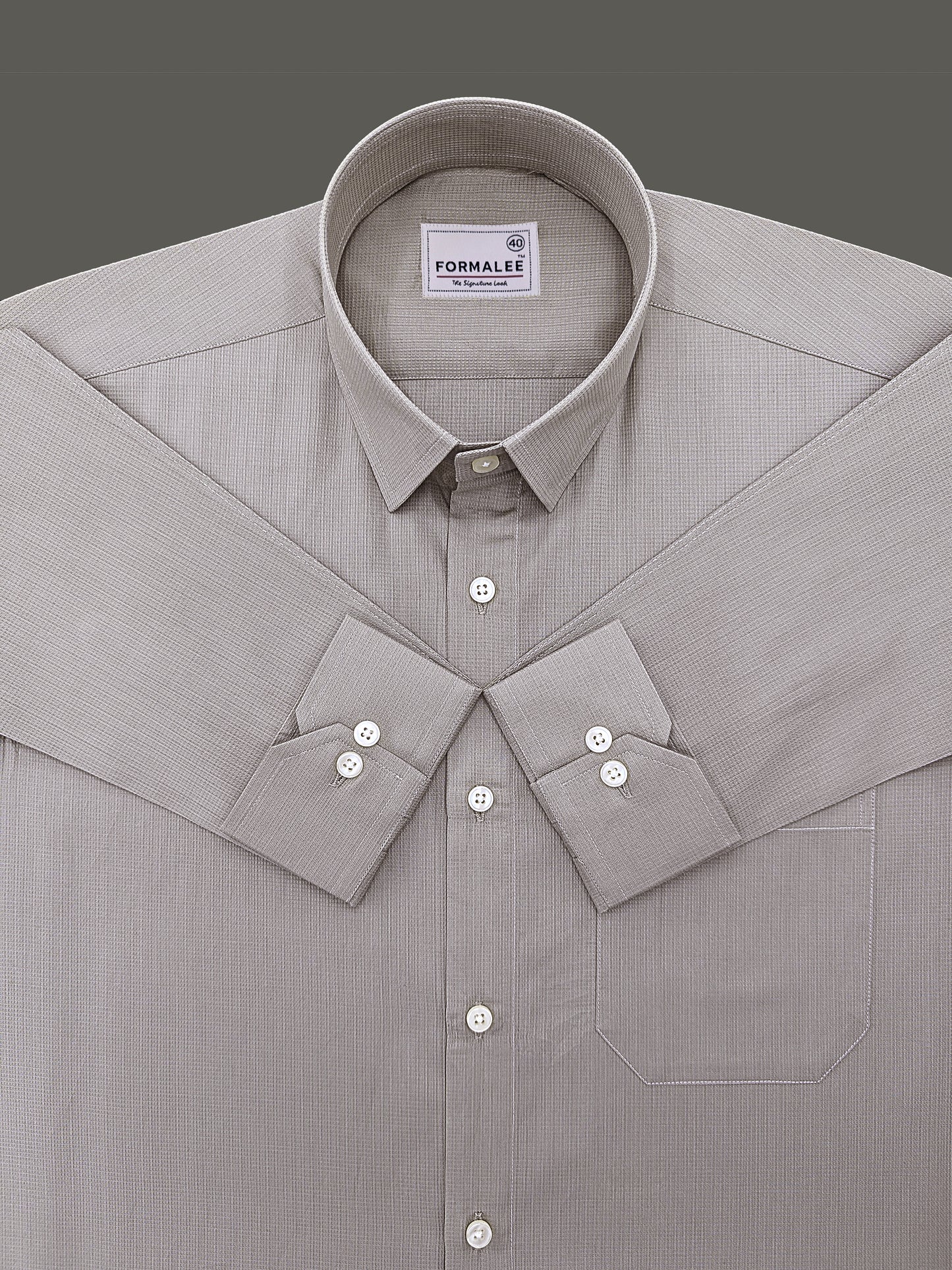 Premium Cotton Atelier Light Beige Formal Shirt