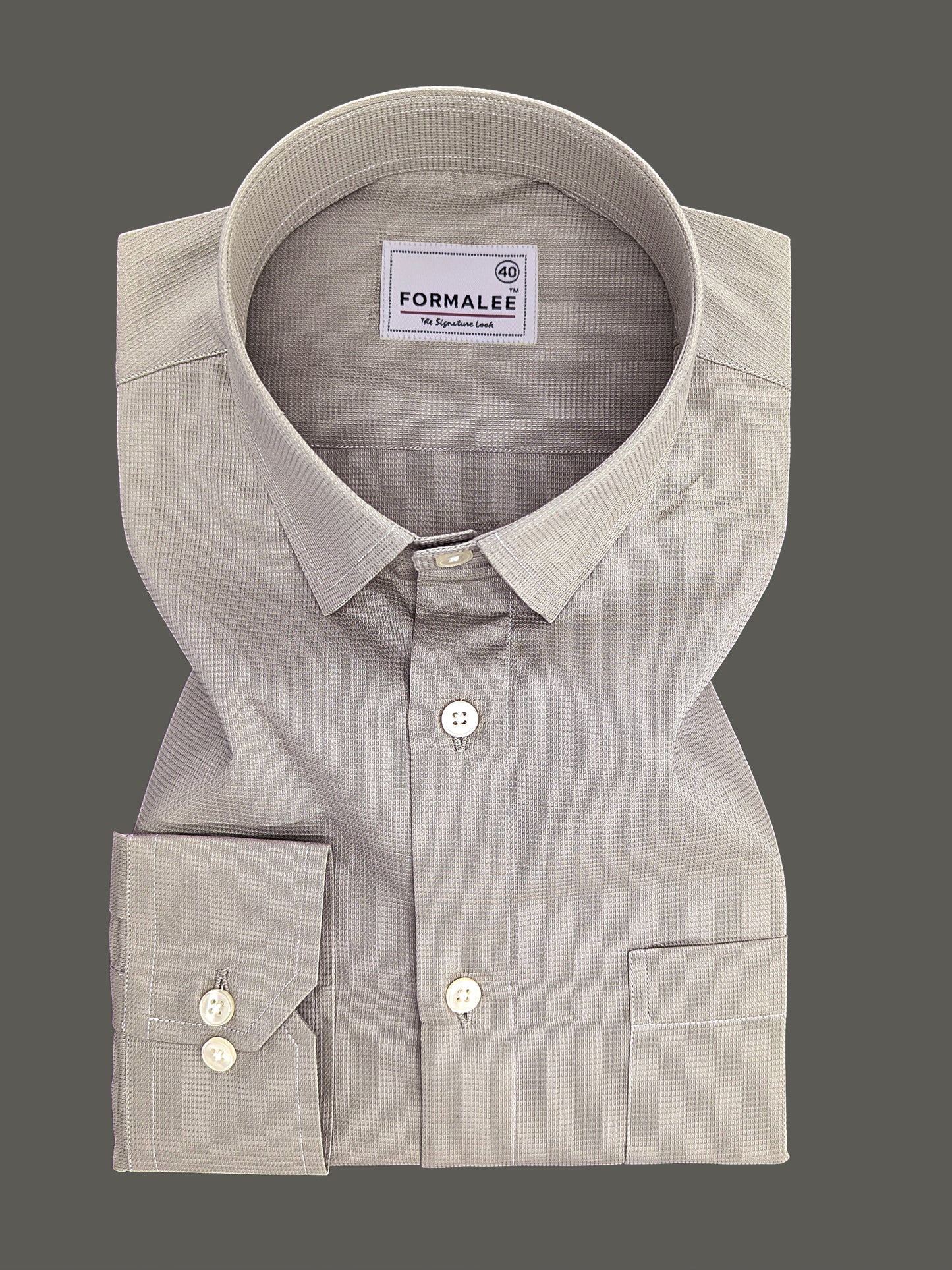 Premium Cotton Atelier Light Beige Formal Shirt