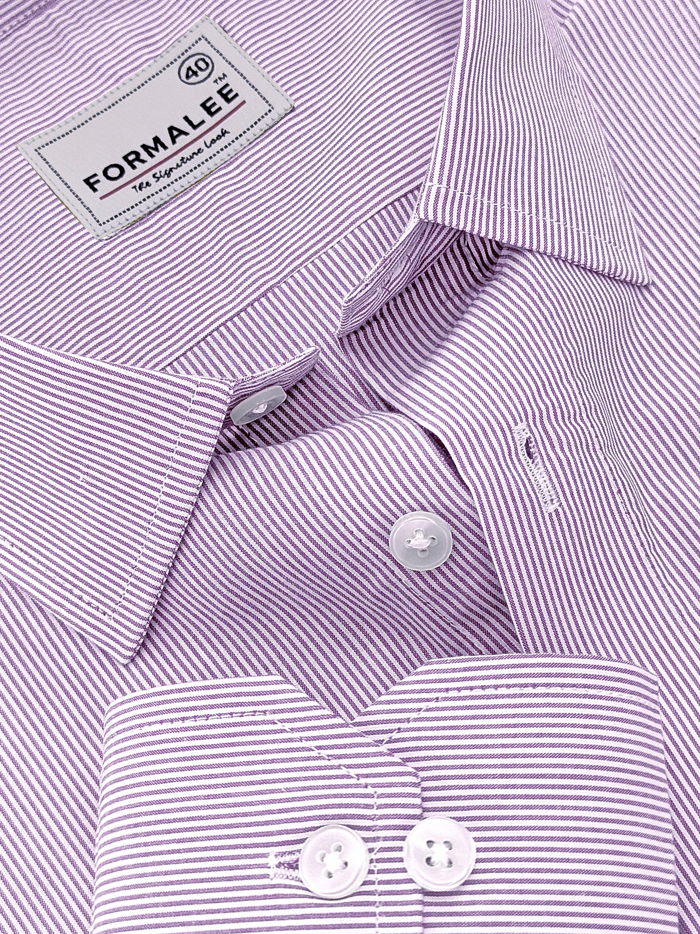 Finest Cotton Elanor Mulberry Wine Line Formal Shirt For Men