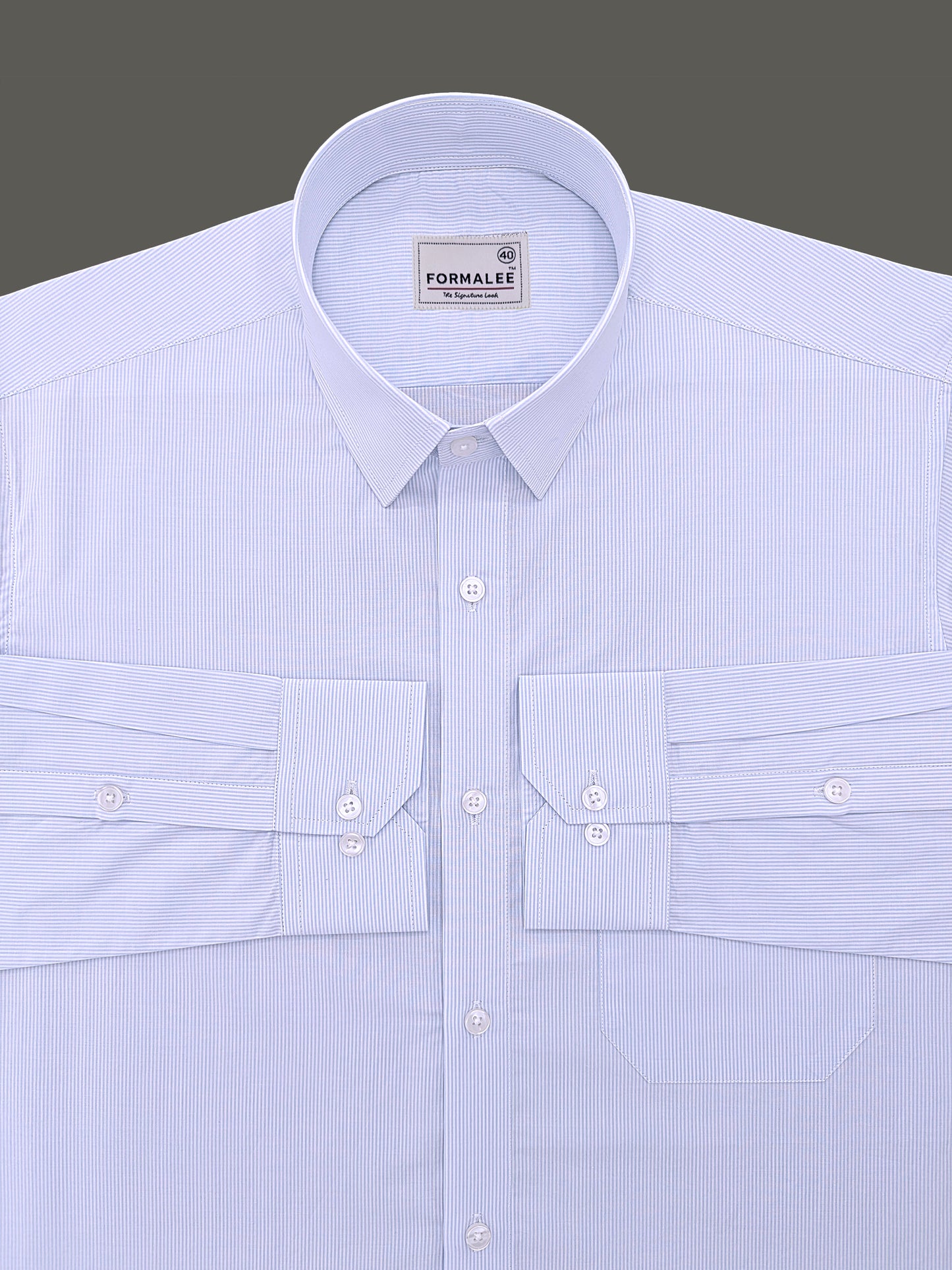 Finest Cotton Elanor Ice Blue Line Formal Shirt For Men