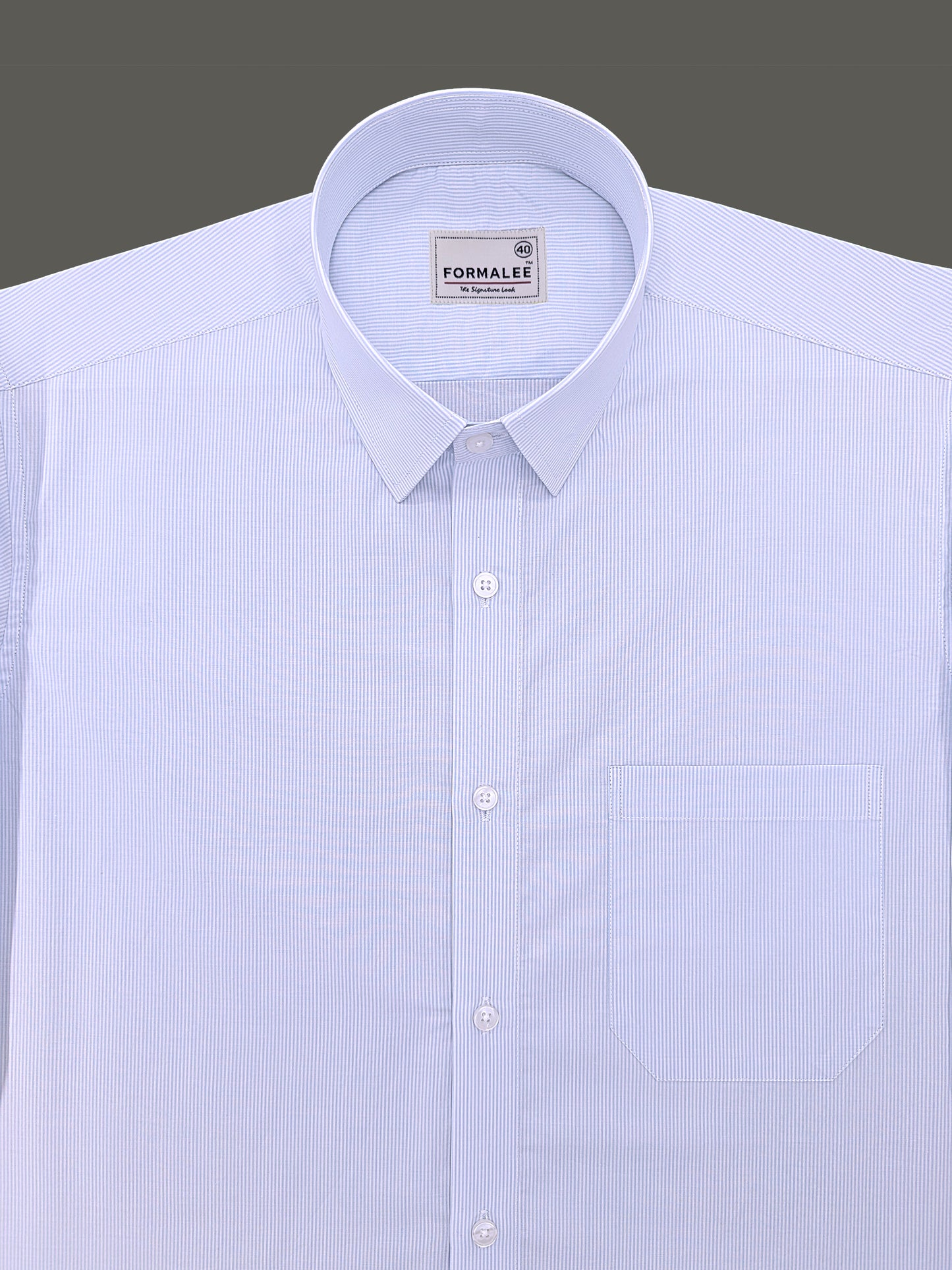 Finest Cotton Elanor Ice Blue Line Formal Shirt For Men