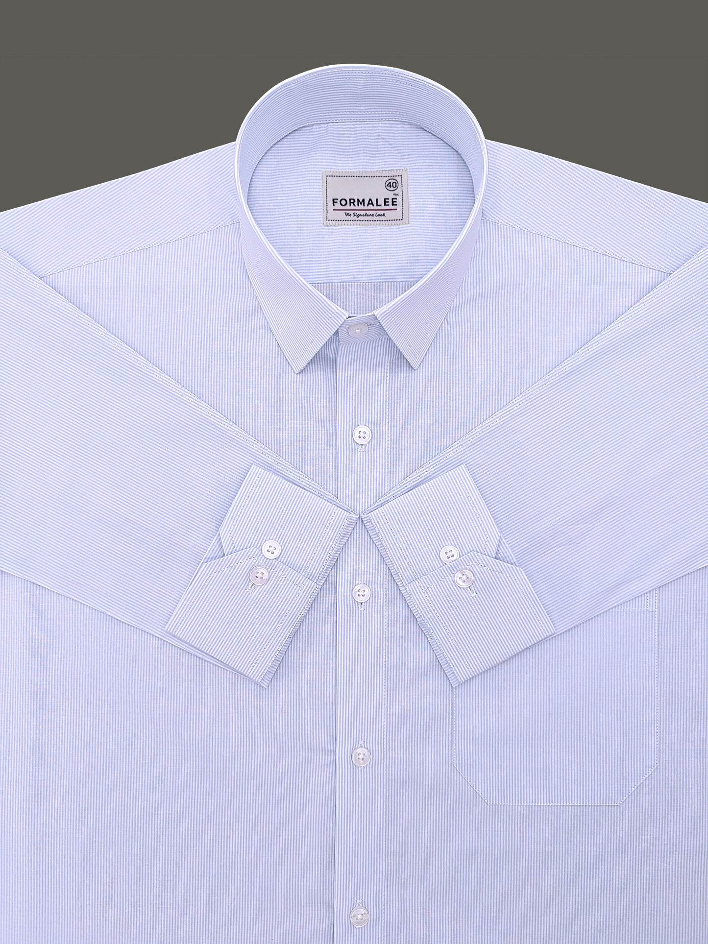 Finest Cotton Elanor Ice Blue Line Formal Shirt For Men