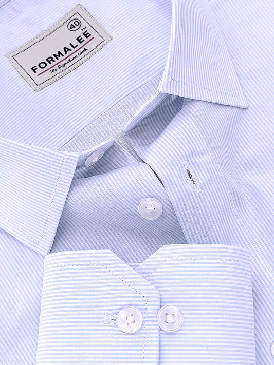 Finest Cotton Elanor Ice Blue Line Formal Shirt For Men
