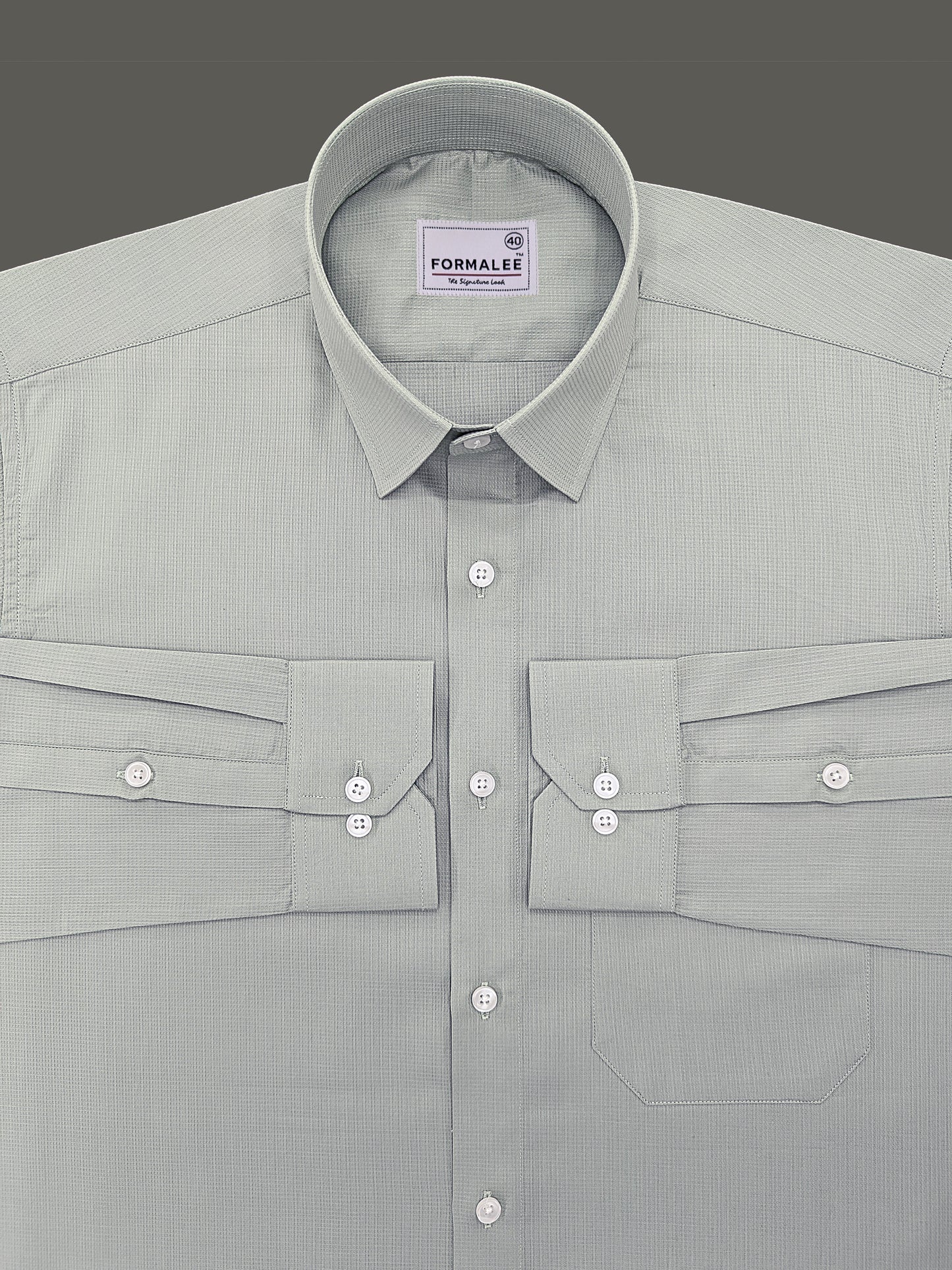 Premium Cotton Atelier Soft Mint Green Formal Shirt