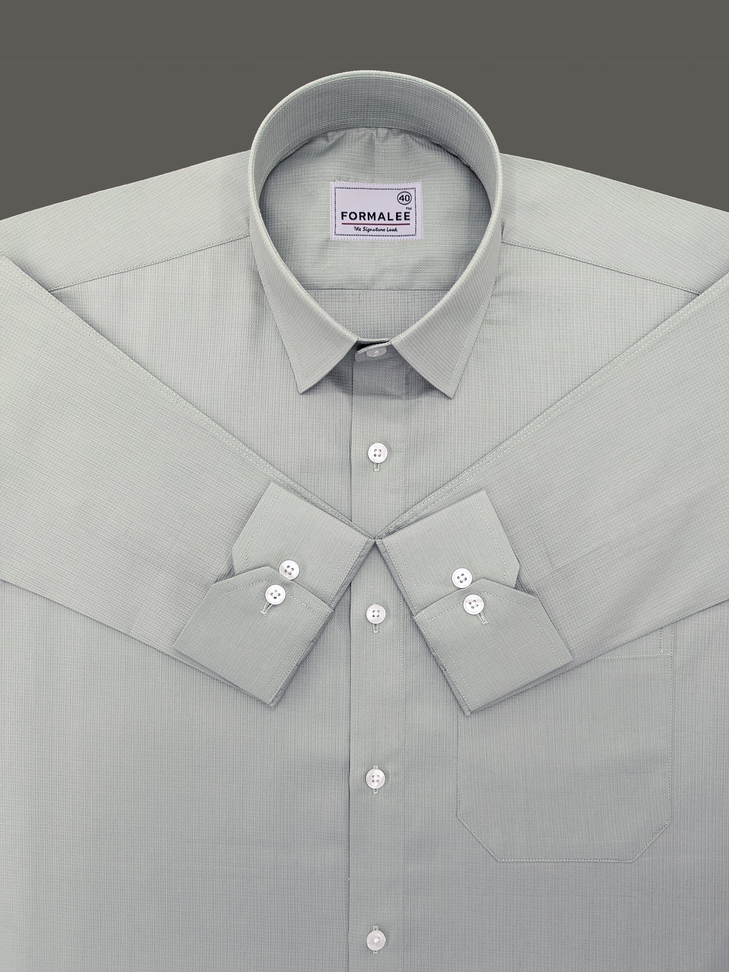 Premium Cotton Atelier Soft Mint Green Formal Shirt