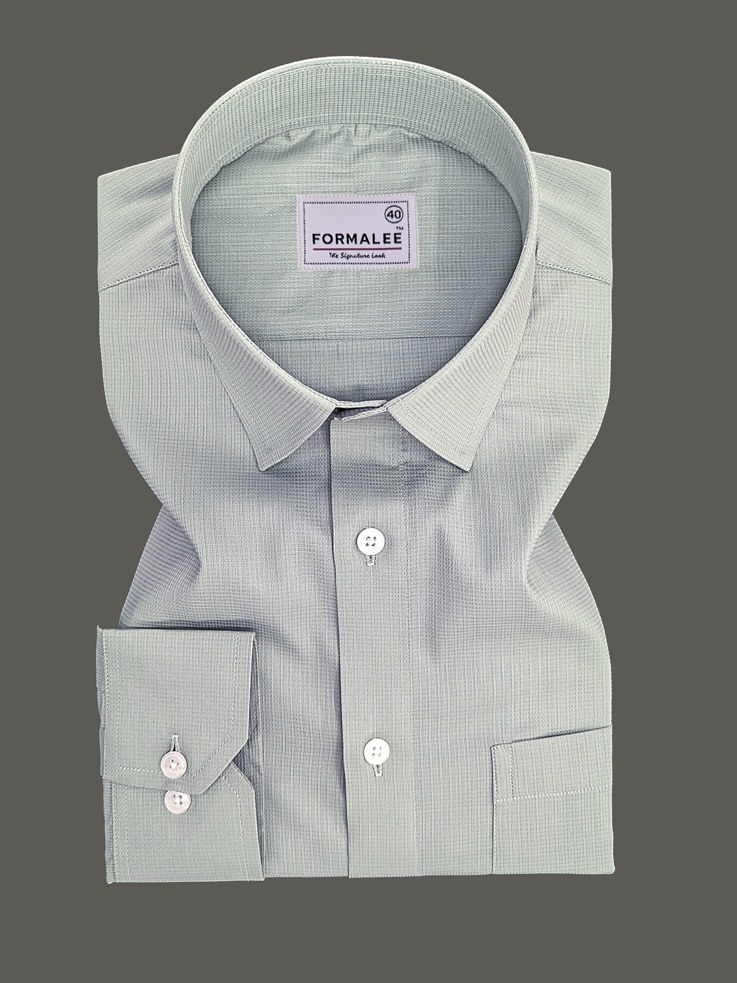 Premium Cotton Atelier Soft Mint Green Formal Shirt