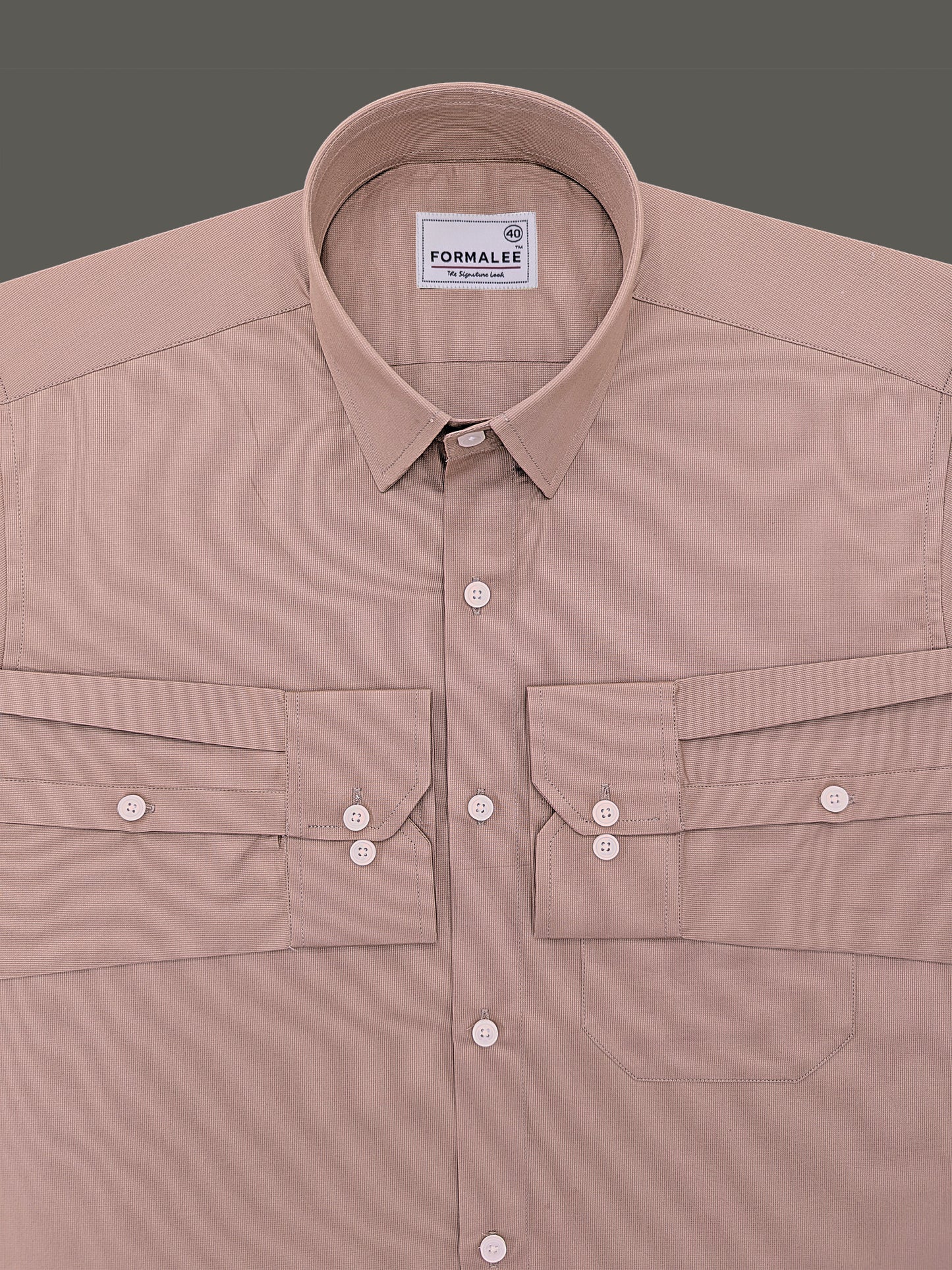 Premium Cotton Bellique Hazelnut Brown Formal Shirt