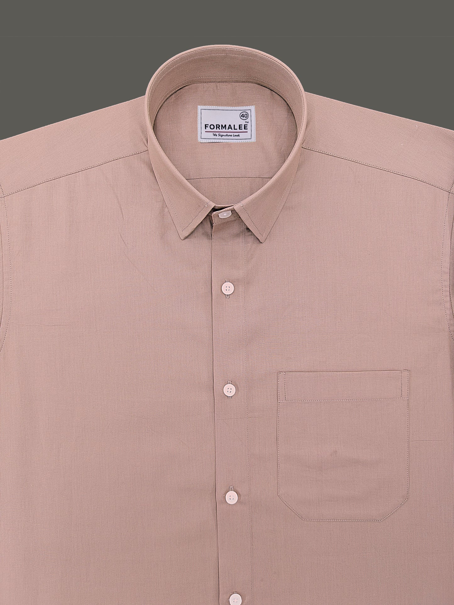 Premium Cotton Bellique Hazelnut Brown Formal Shirt