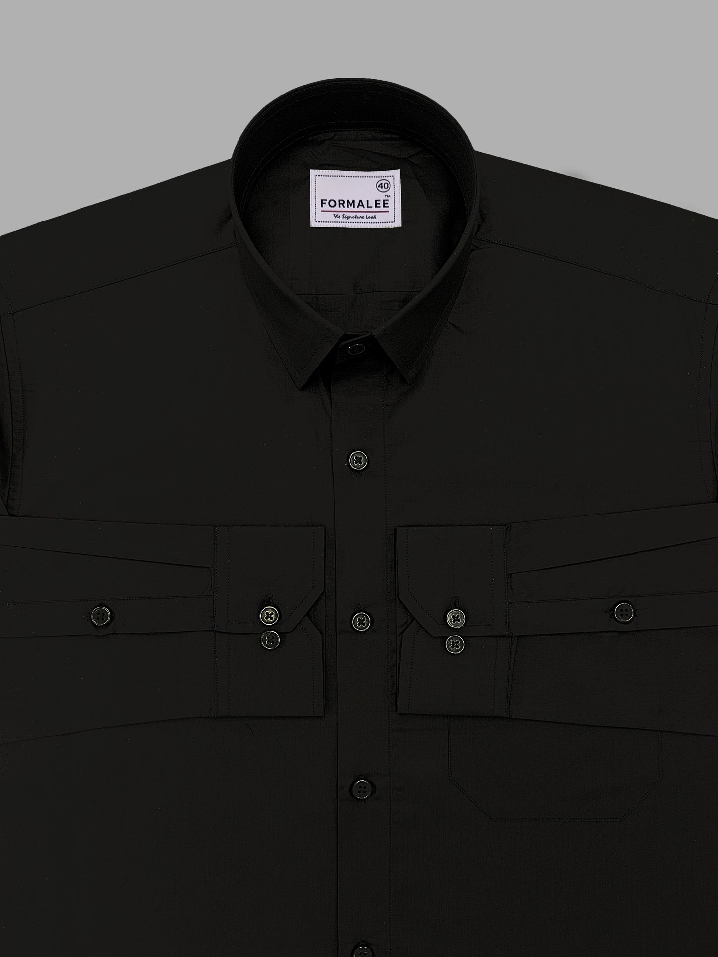 Finest Cotton Bellique Jet Black Formal Shirt