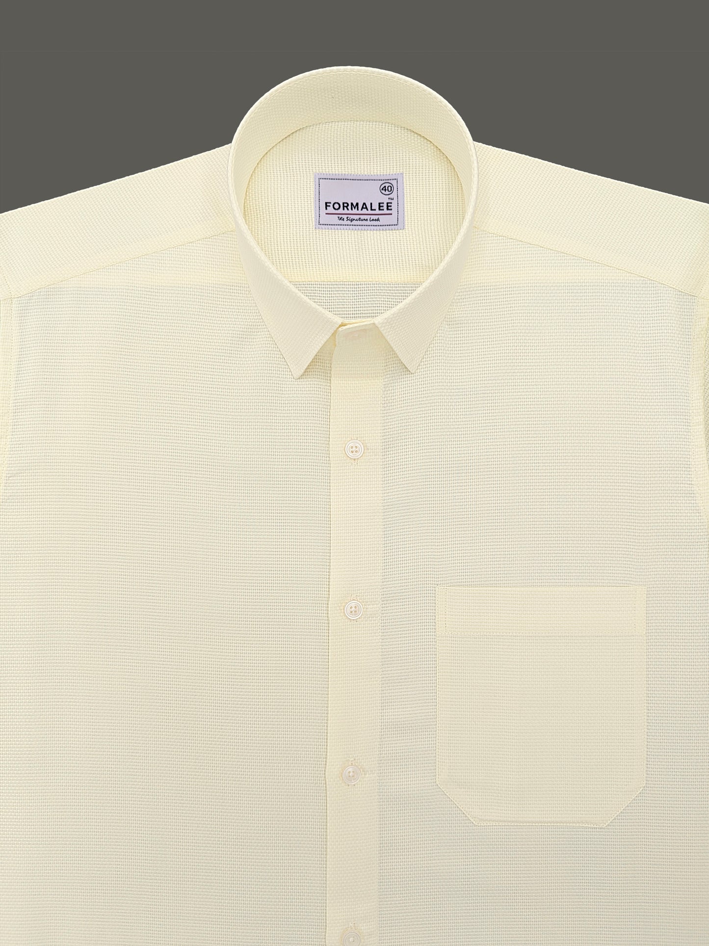 Marbella Designer Cotton Custard Yellow Formal Shirt