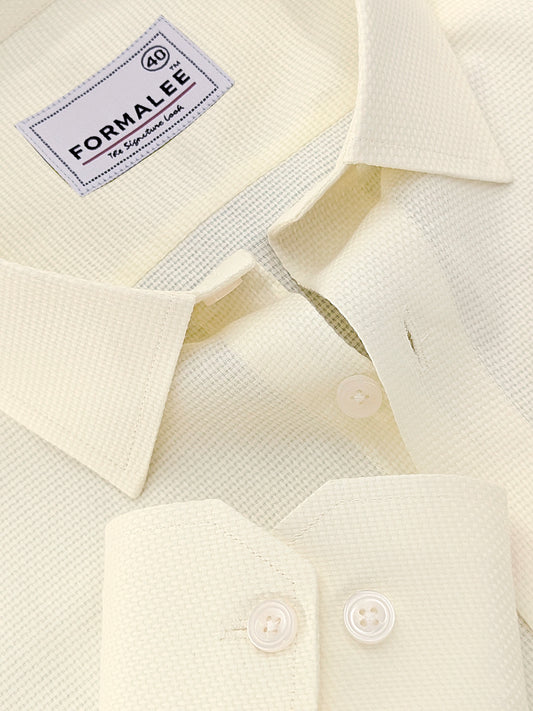 Marbella Designer Cotton Custard Yellow Formal Shirt