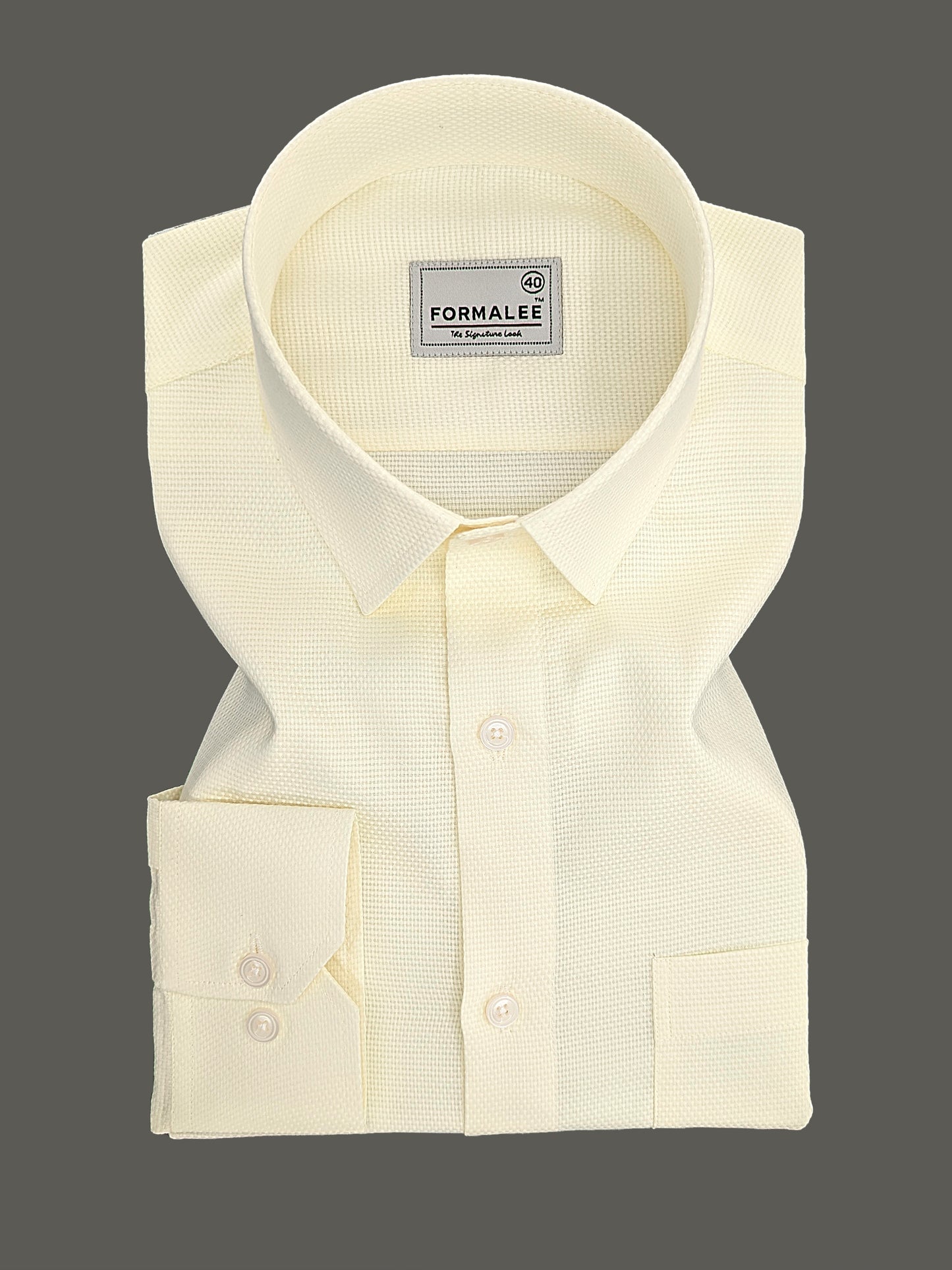 Marbella Designer Cotton Custard Yellow Formal Shirt