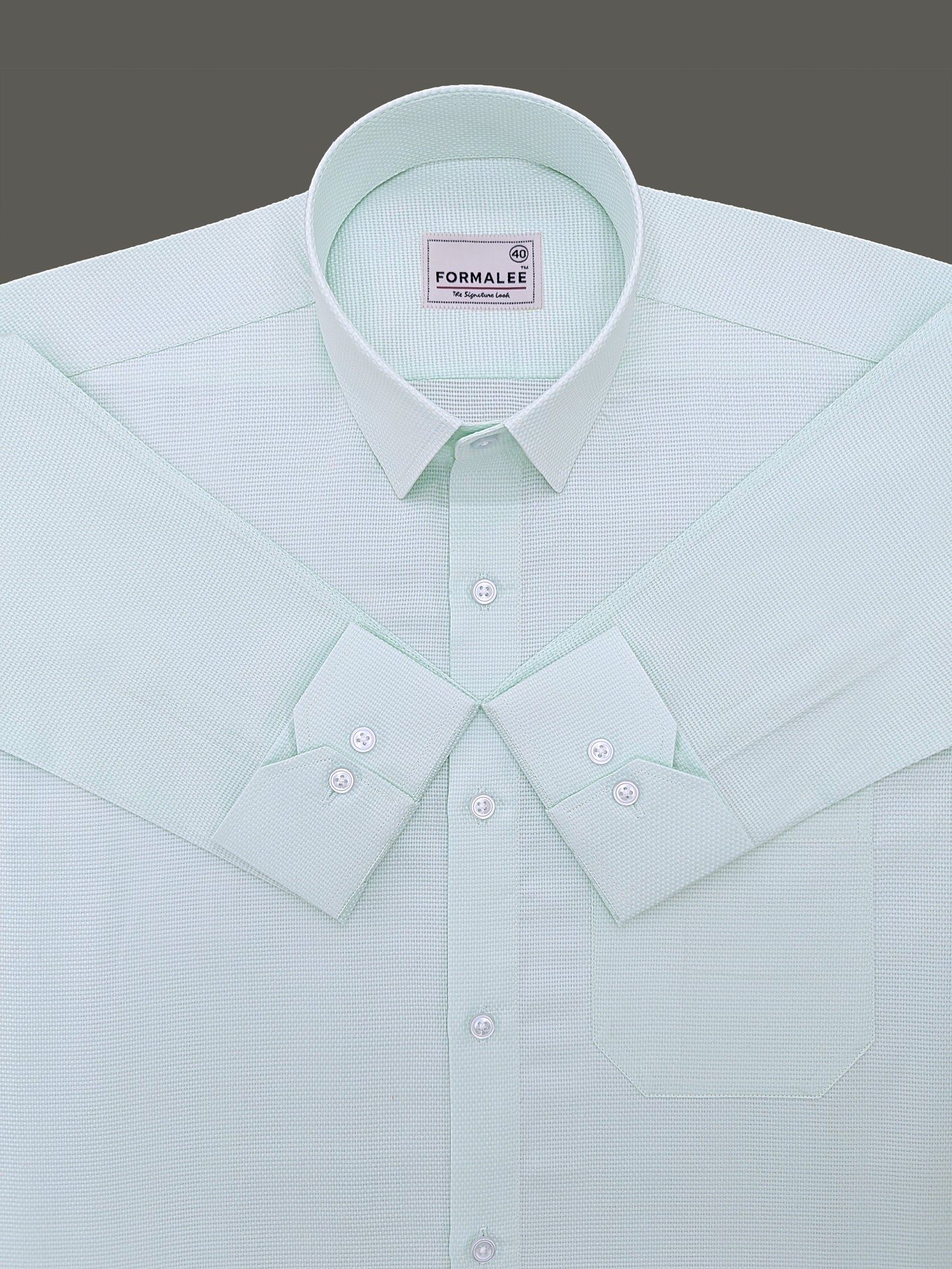 Marbella Designer Cotton Sea Mist Formal Shirt