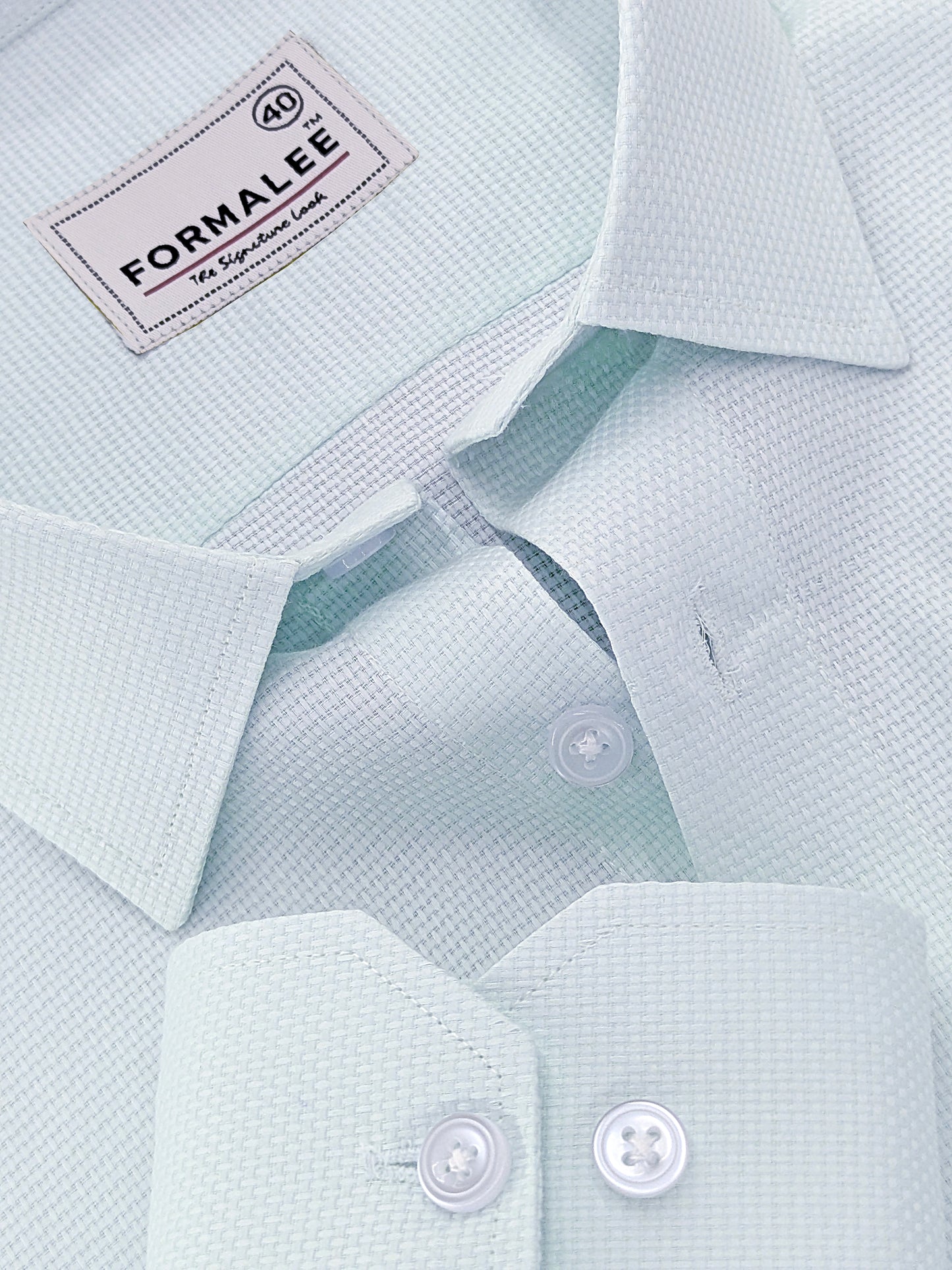 Marbella Designer Cotton Sea Mist Formal Shirt