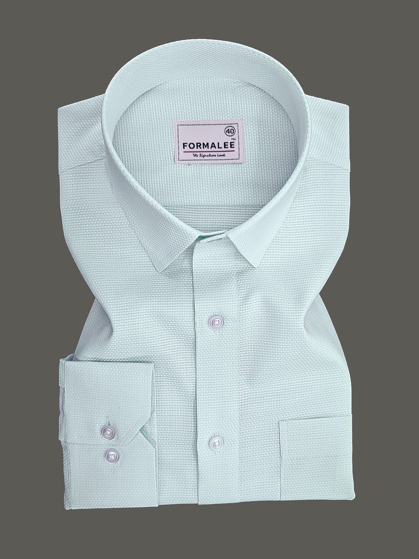 Marbella Designer Cotton Sea Mist Formal Shirt