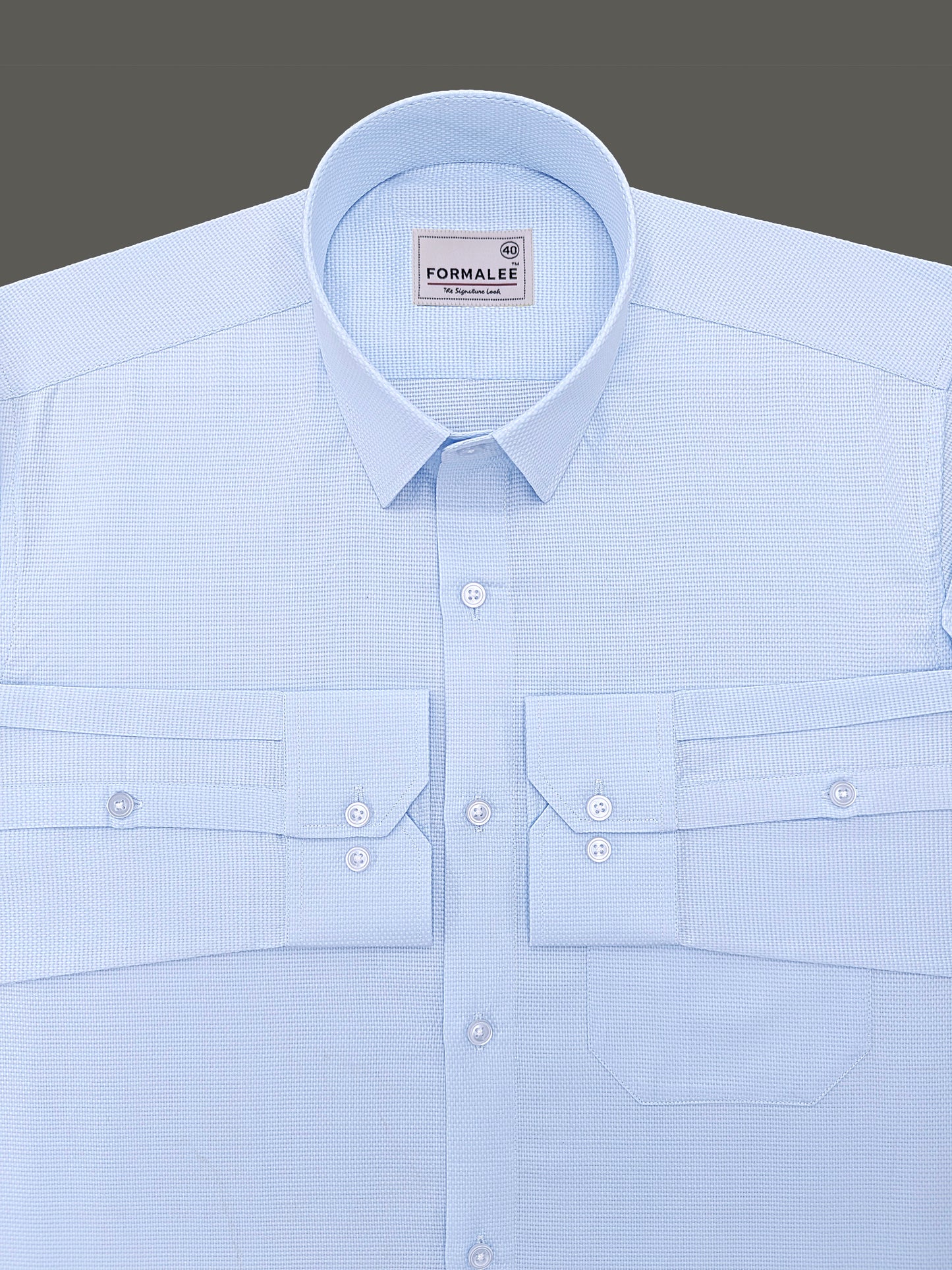 Marbella Designer Cotton Colombia Blue Formal Shirt