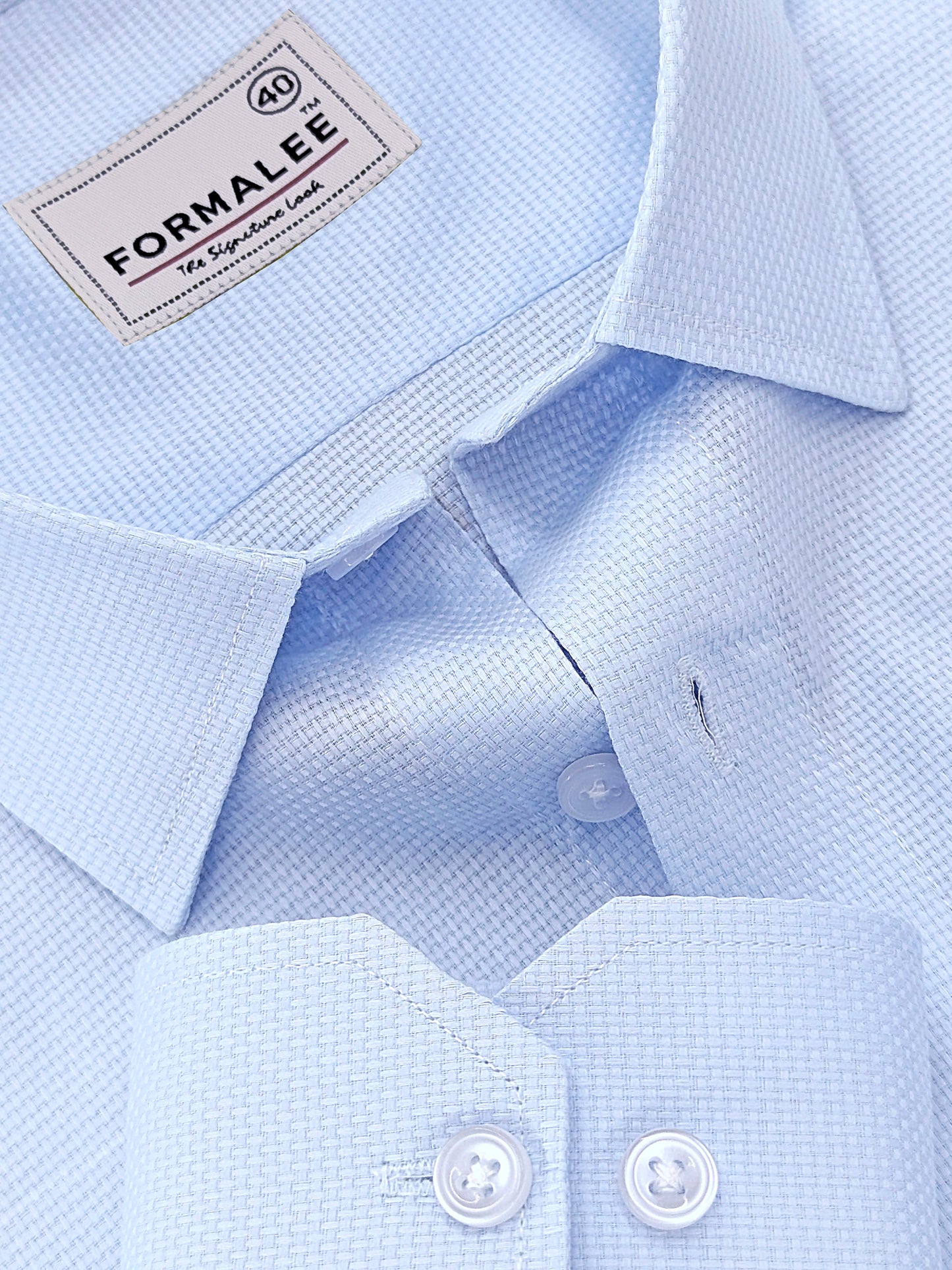 Marbella Designer Cotton Colombia Blue Formal Shirt