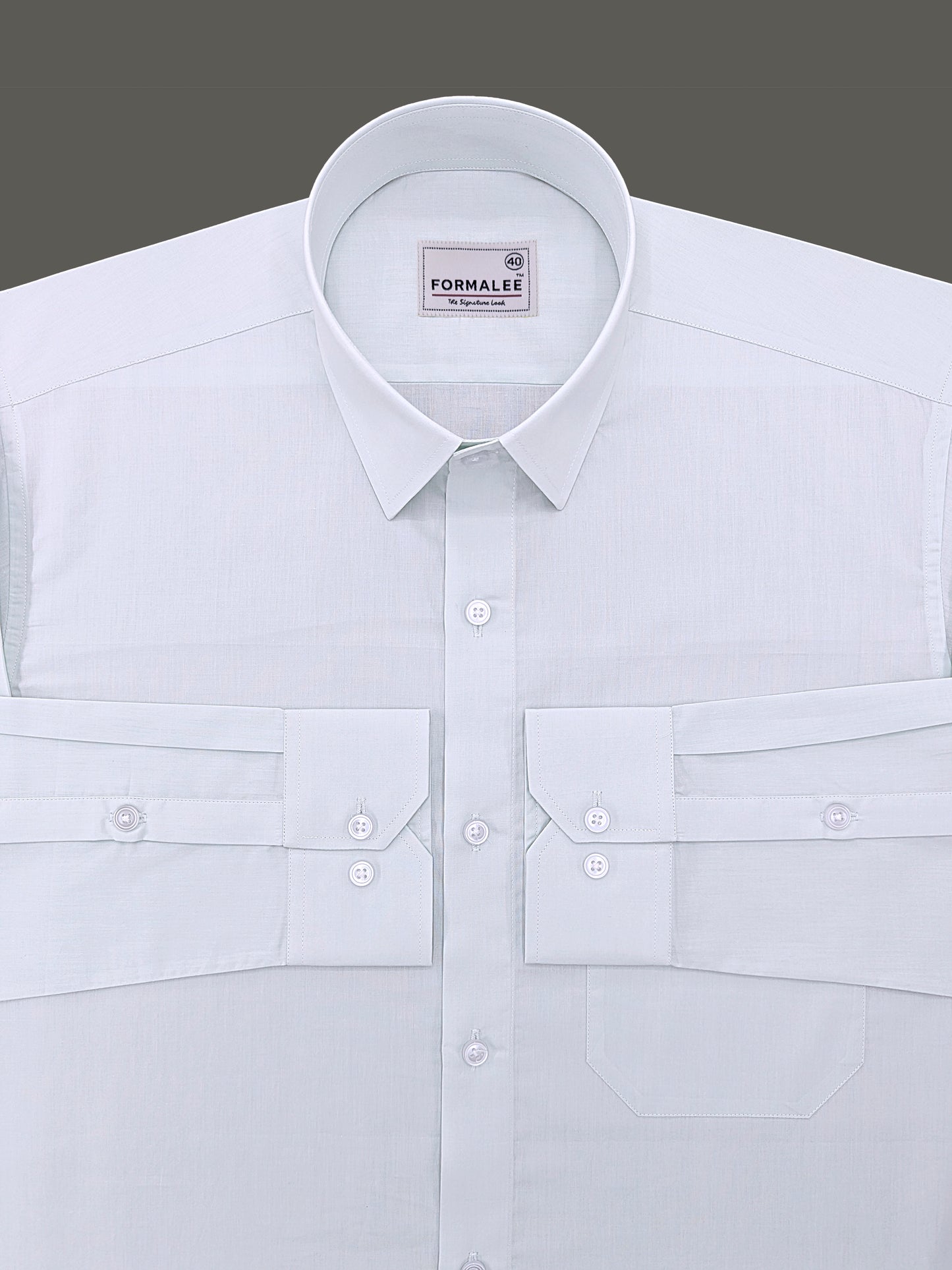 Finest Cotton Bellique Mint Cream Formal Shirt