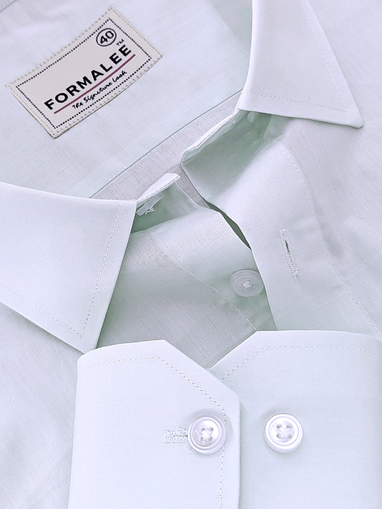 Finest Cotton Bellique Mint Cream Formal Shirt
