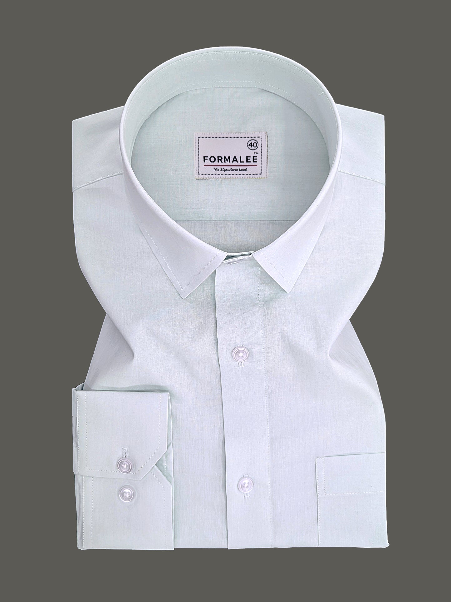 Finest Cotton Bellique Mint Cream Formal Shirt