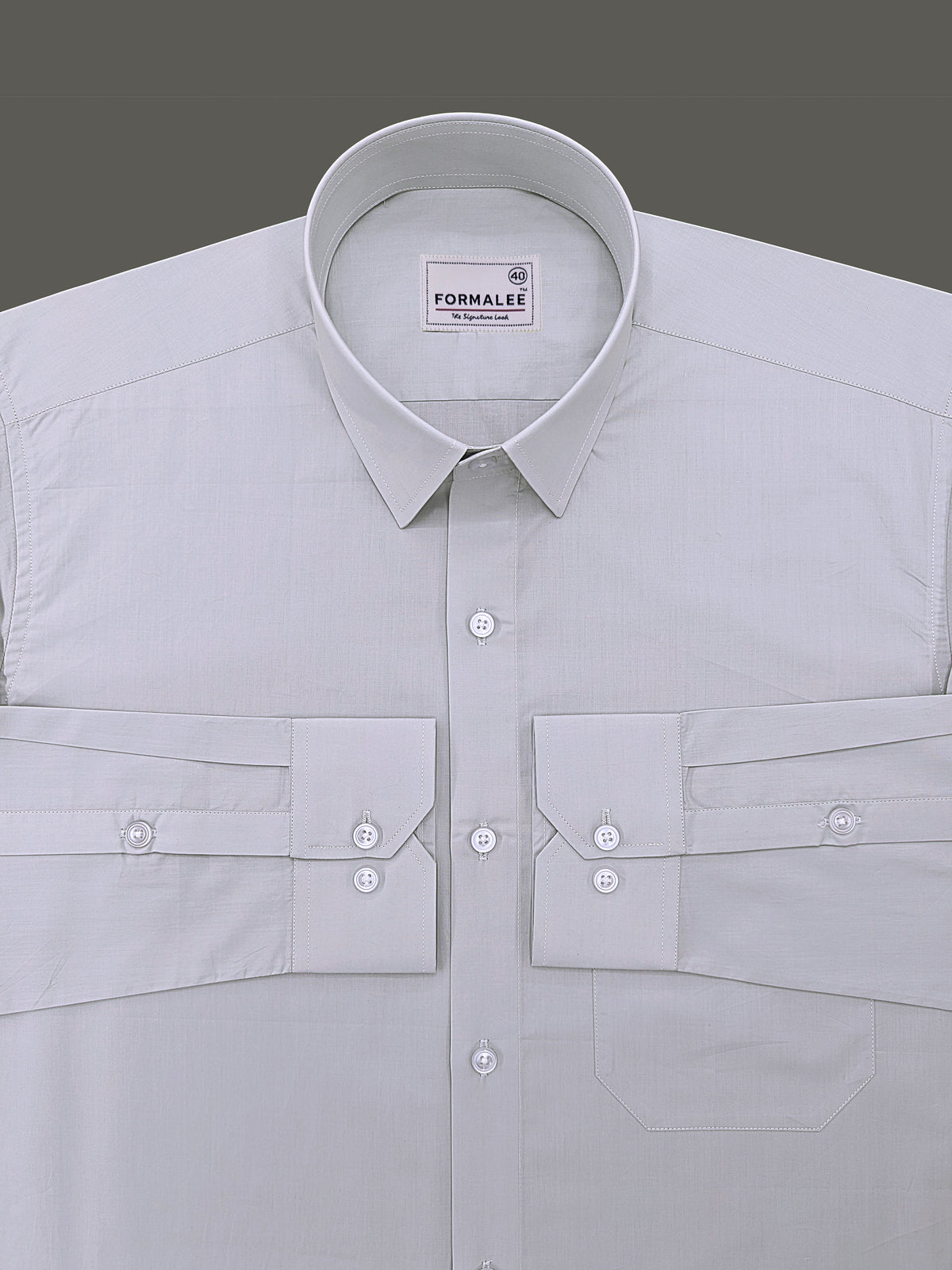 Finest Cotton Bellique Harbour Grey Formal Shirt
