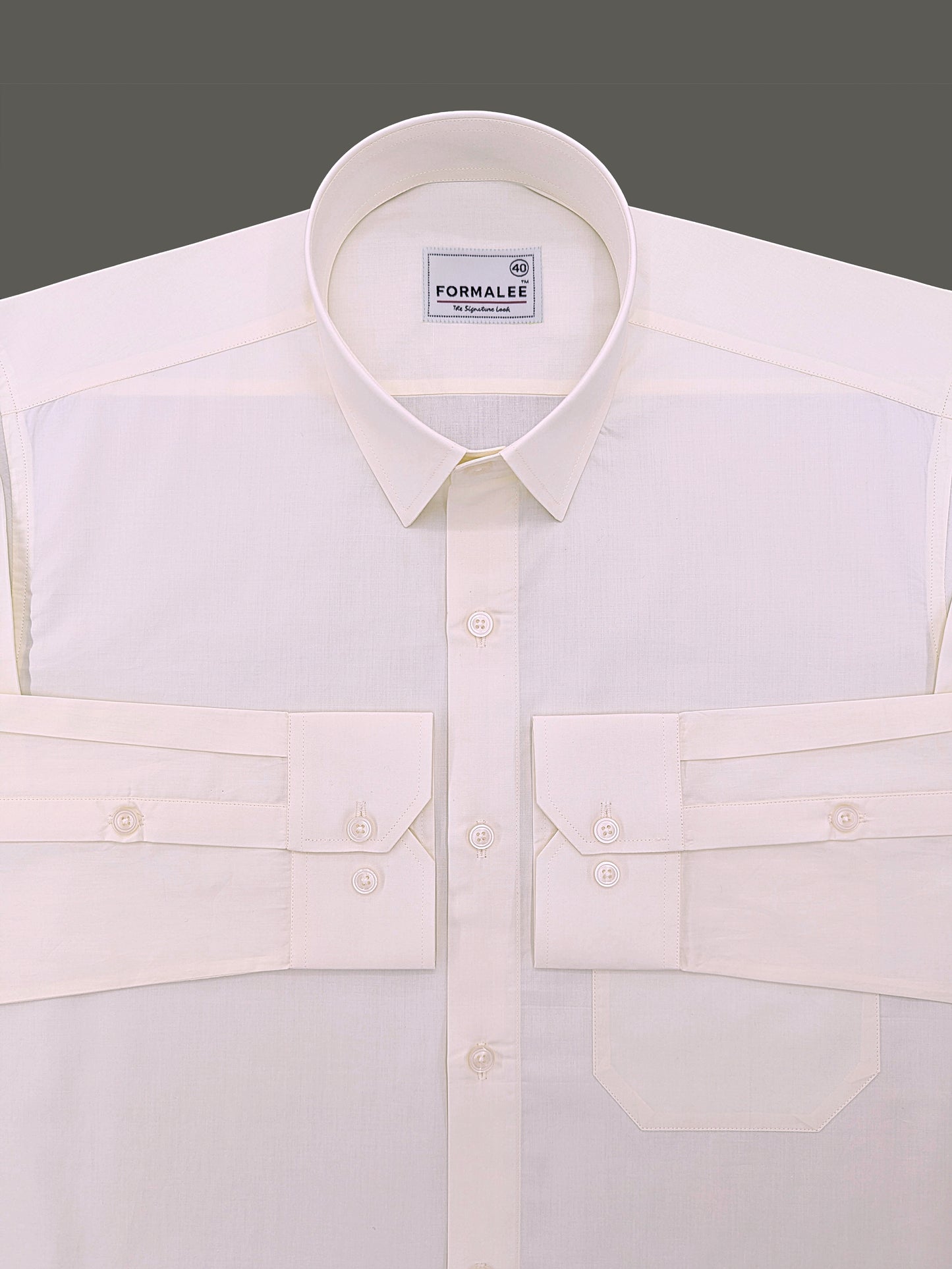 Finest Cotton Bellique Creamy White Formal Shirt