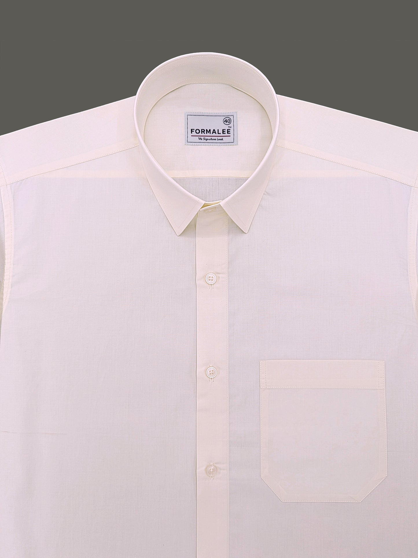 Finest Cotton Bellique Creamy White Formal Shirt