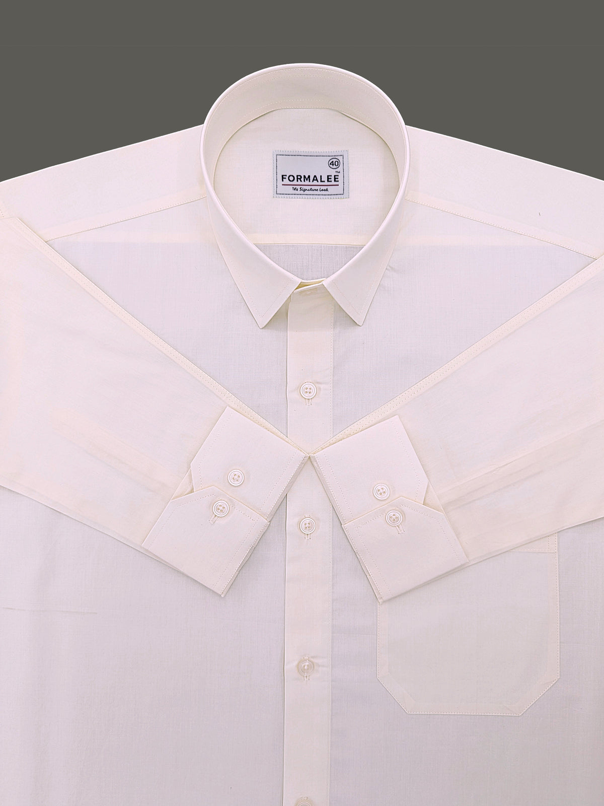 Finest Cotton Bellique Creamy White Formal Shirt