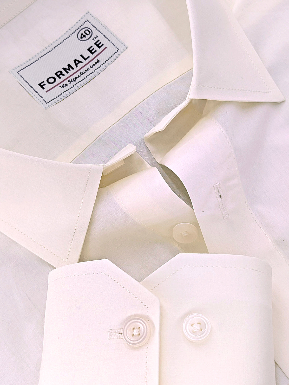 Finest Cotton Bellique Creamy White Formal Shirt