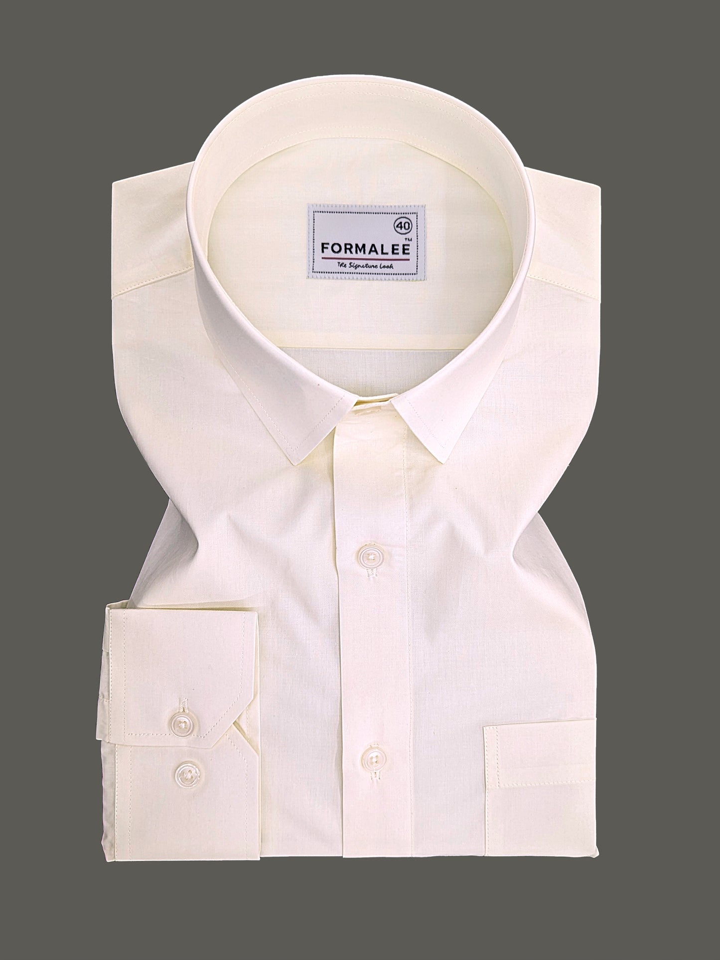 Finest Cotton Bellique Creamy White Formal Shirt