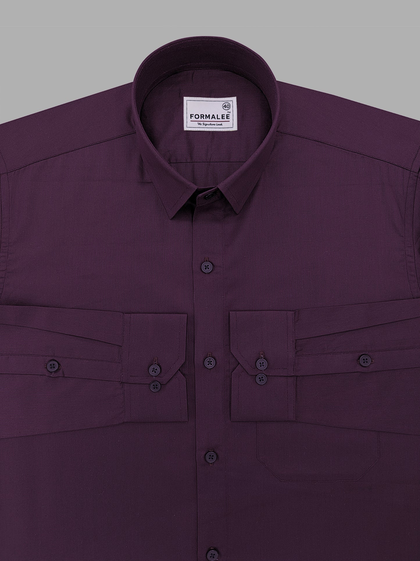 Luxurious Giza Cotton Bellique Burgundy Formal Shirt