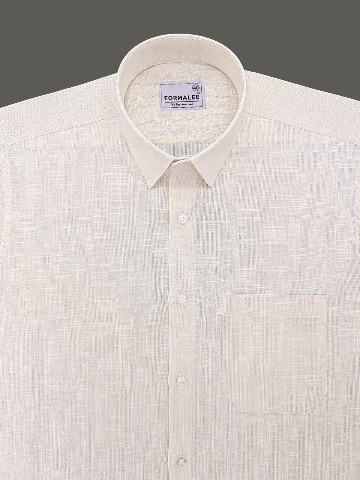 Luxurious French Linen Dynasty Cream Formal Shirt