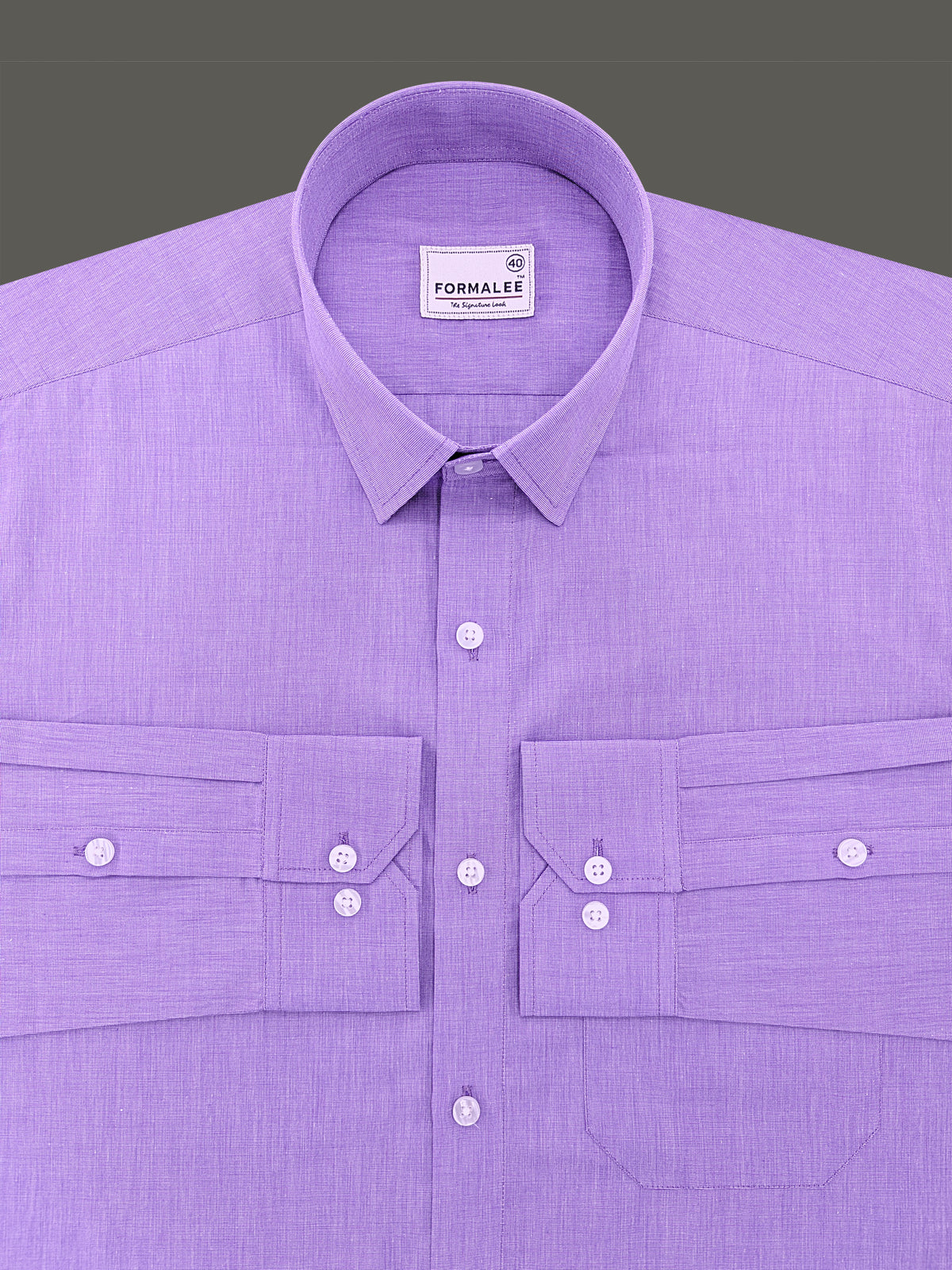 Premium Cotton Lucenzio Lavender Purple Formal Shirt