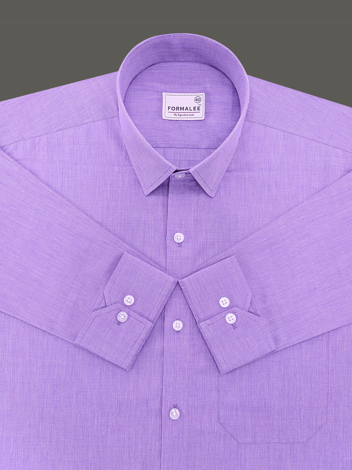 Premium Cotton Lucenzio Lavender Purple Formal Shirt