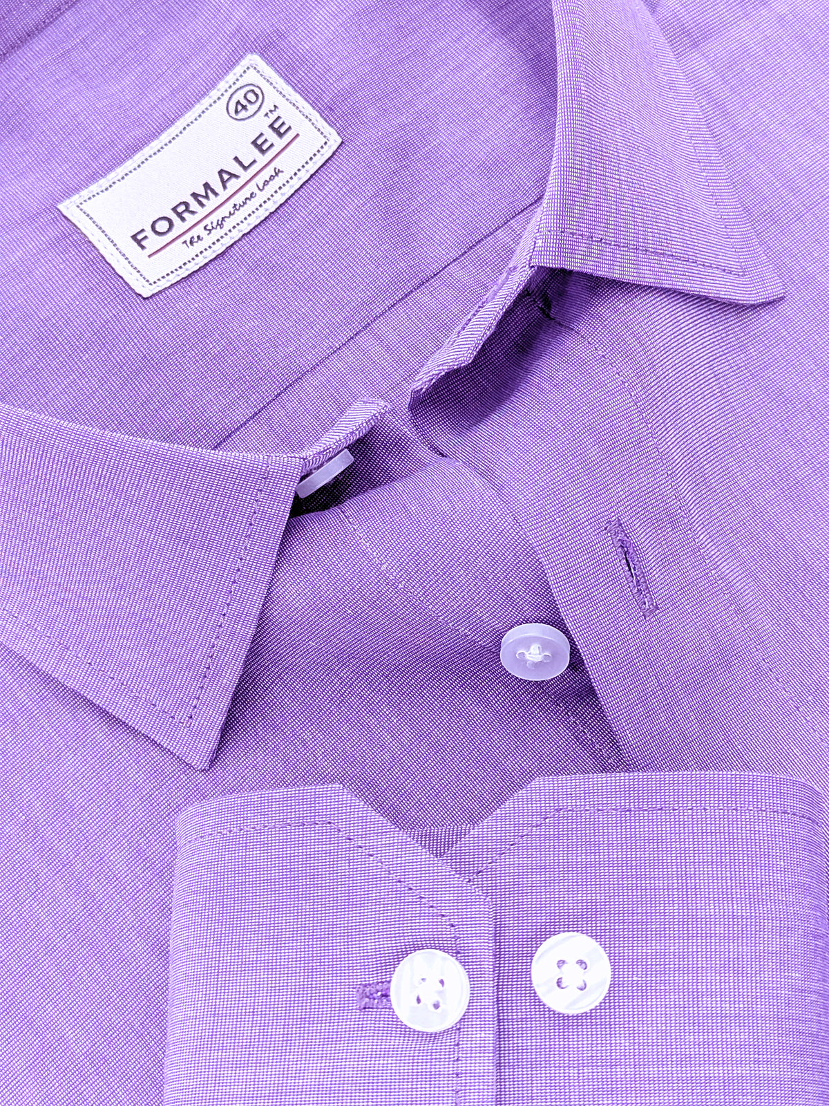 Premium Cotton Lucenzio Lavender Purple Formal Shirt