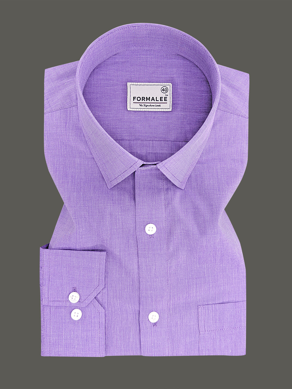 Premium Cotton Lucenzio Lavender Purple Formal Shirt